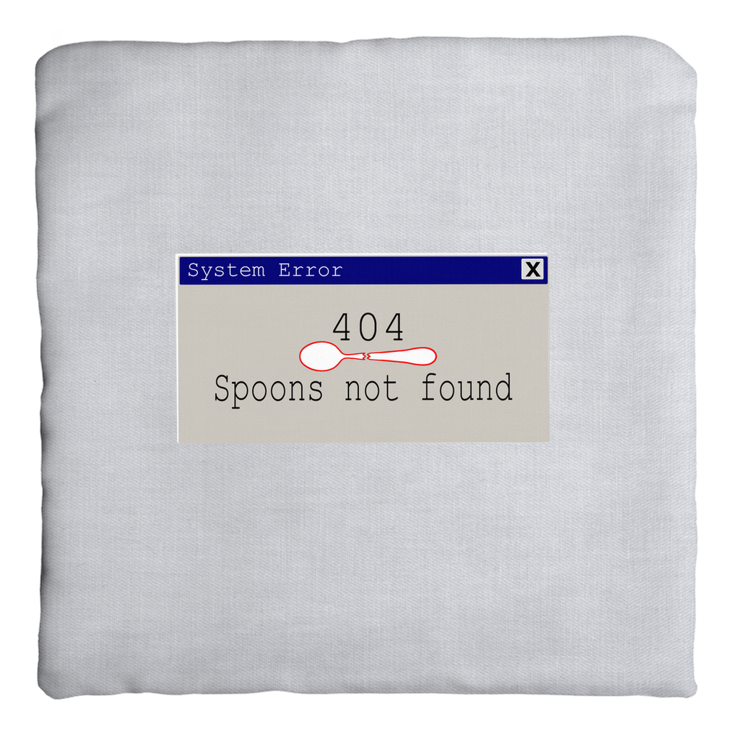 Error 404- Spoons Not Found - Throw Pillows - The Art of Dena Tullis