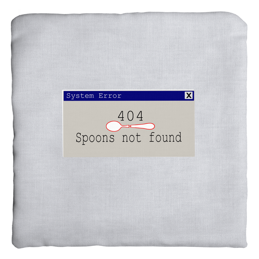 Error 404- Spoons Not Found - Throw Pillows - The Art of Dena Tullis