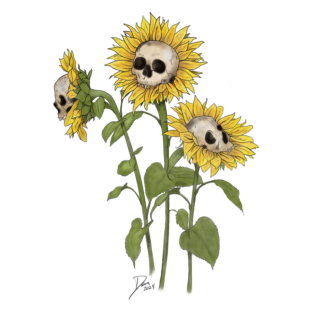 Skullflowers - Professional Prints - The Art of Dena Tullis