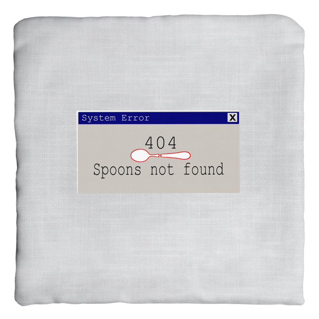 Error 404- Spoons Not Found - Throw Pillows - The Art of Dena Tullis
