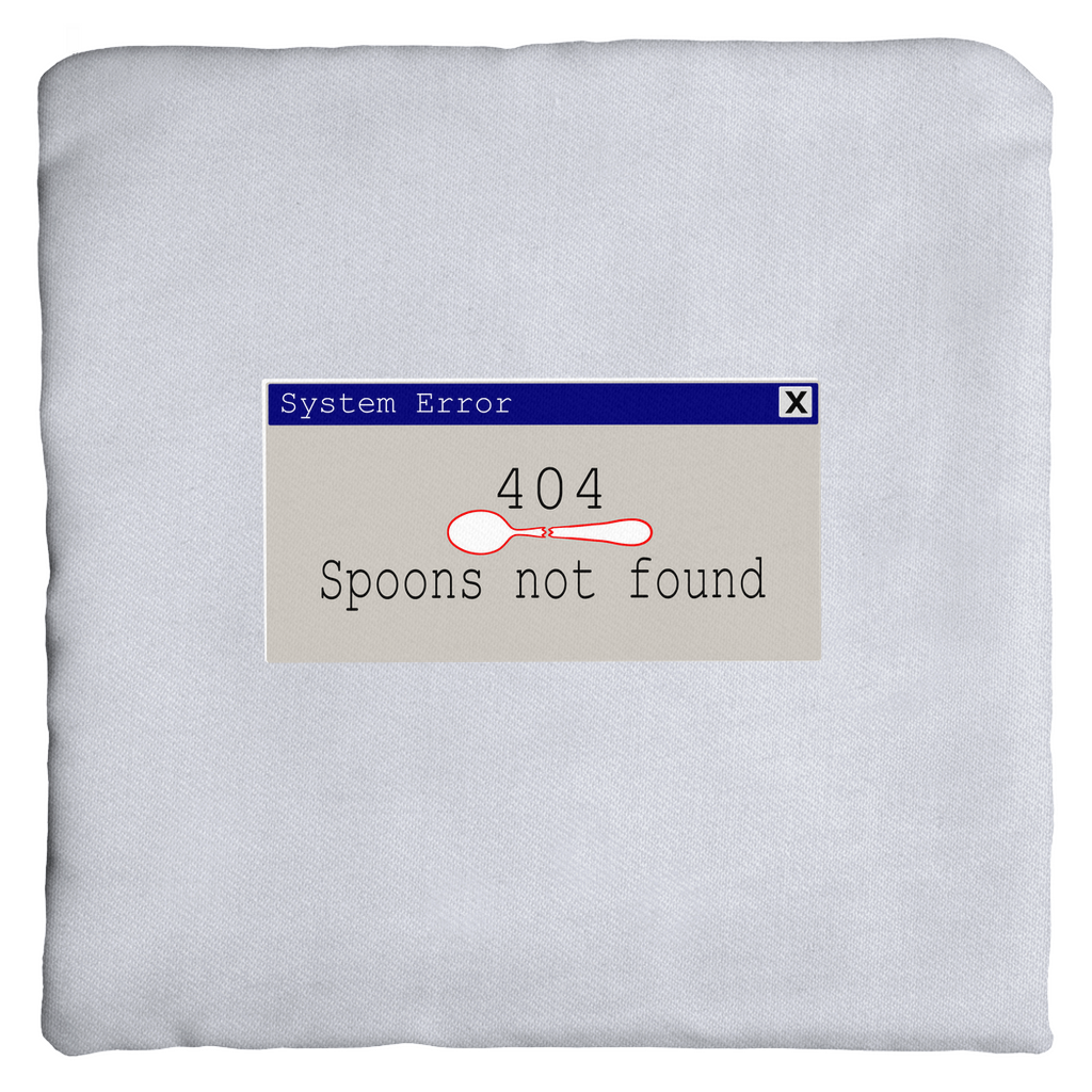 Error 404- Spoons Not Found - Throw Pillows - The Art of Dena Tullis