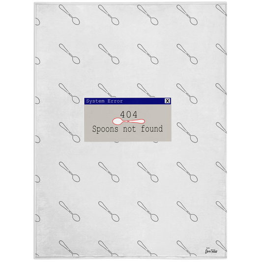 Error 404 - Spoons Not Found - Minky Blankets - The Art of Dena Tullis