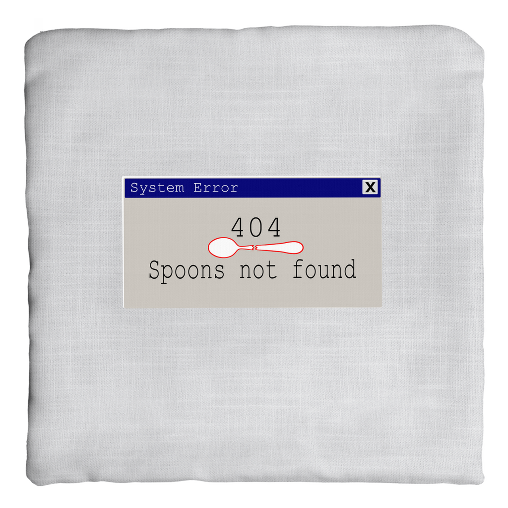Error 404- Spoons Not Found - Throw Pillows - The Art of Dena Tullis