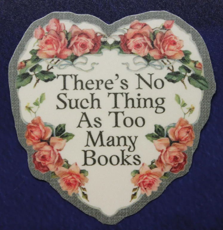 No Such Thing As Too Many Books sticker