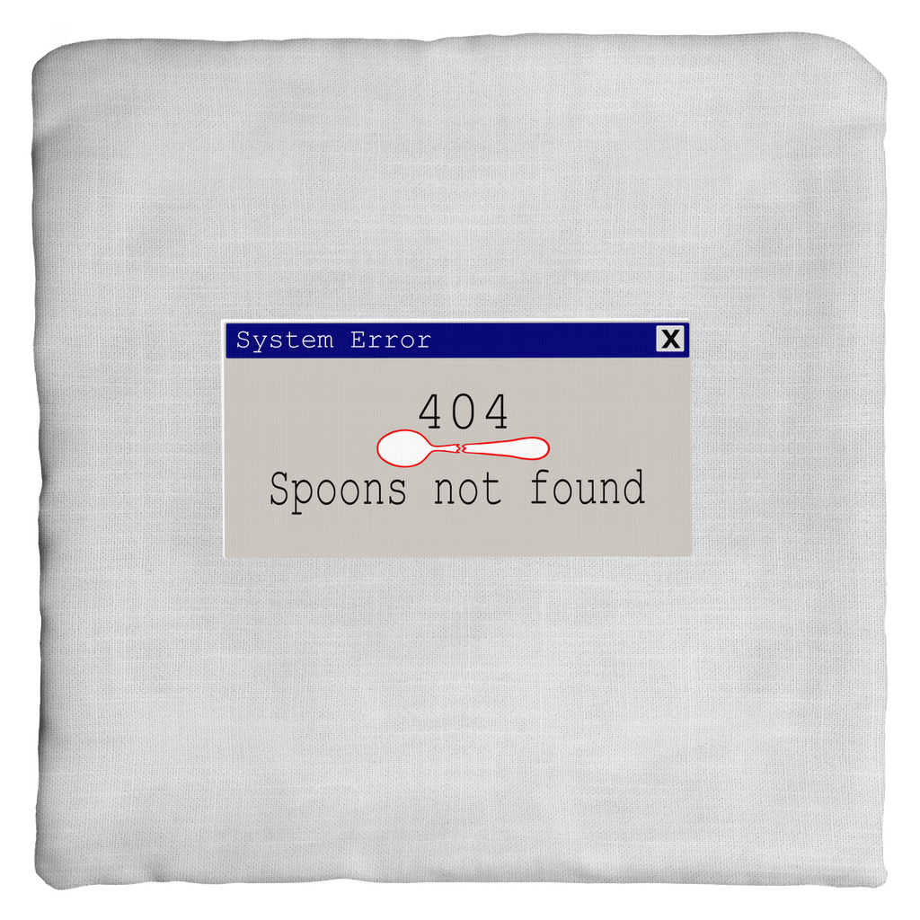 Error 404- Spoons Not Found - Throw Pillows - The Art of Dena Tullis