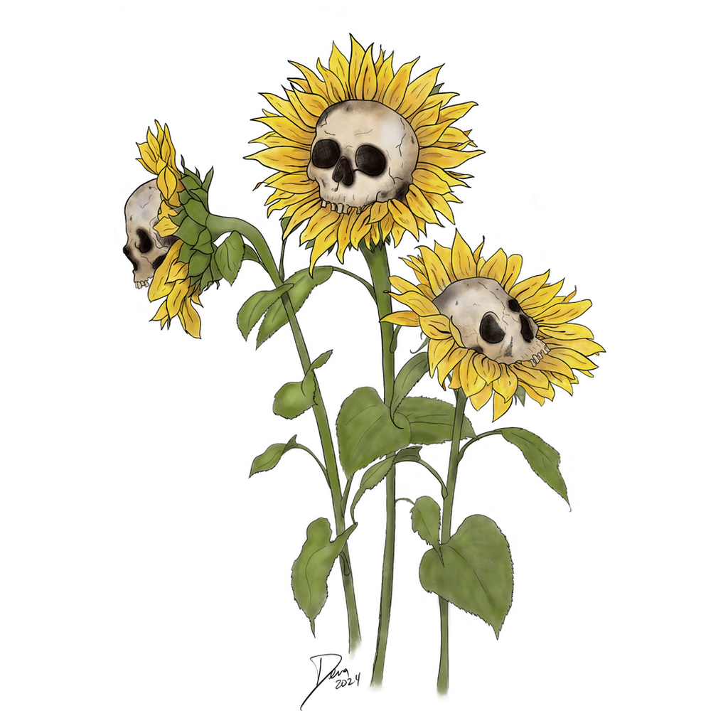 Skullflowers - Professional Prints - The Art of Dena Tullis