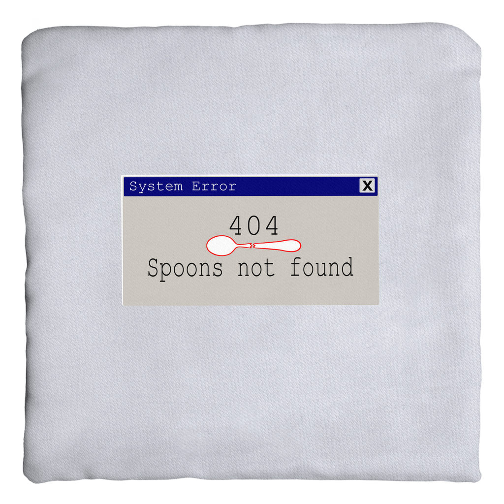 Error 404- Spoons Not Found - Throw Pillows - The Art of Dena Tullis