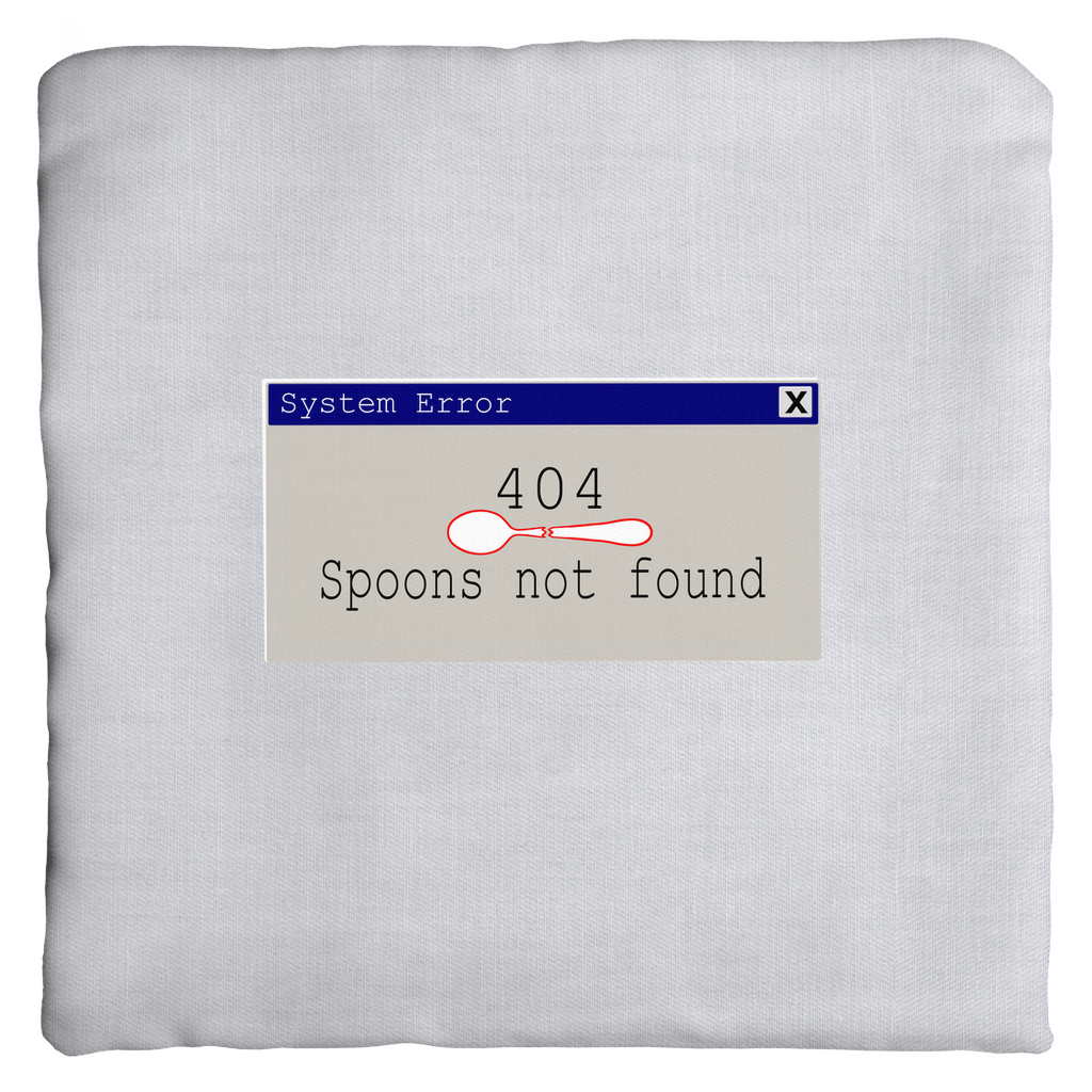 Error 404- Spoons Not Found - Throw Pillows - The Art of Dena Tullis