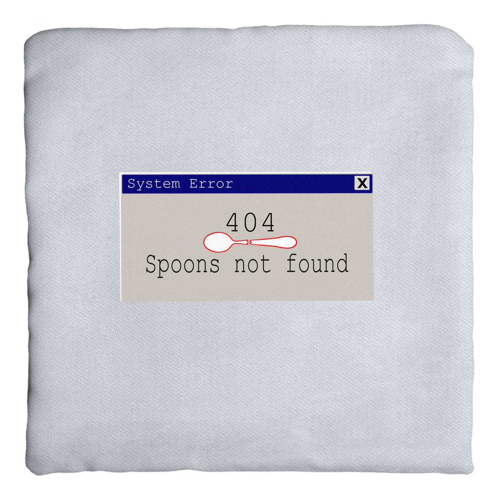 Error 404- Spoons Not Found - Throw Pillows - The Art of Dena Tullis