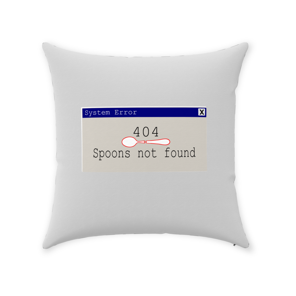Error 404- Spoons Not Found - Throw Pillows - The Art of Dena Tullis