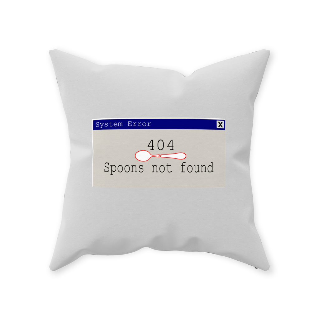 Error 404- Spoons Not Found - Throw Pillows - The Art of Dena Tullis