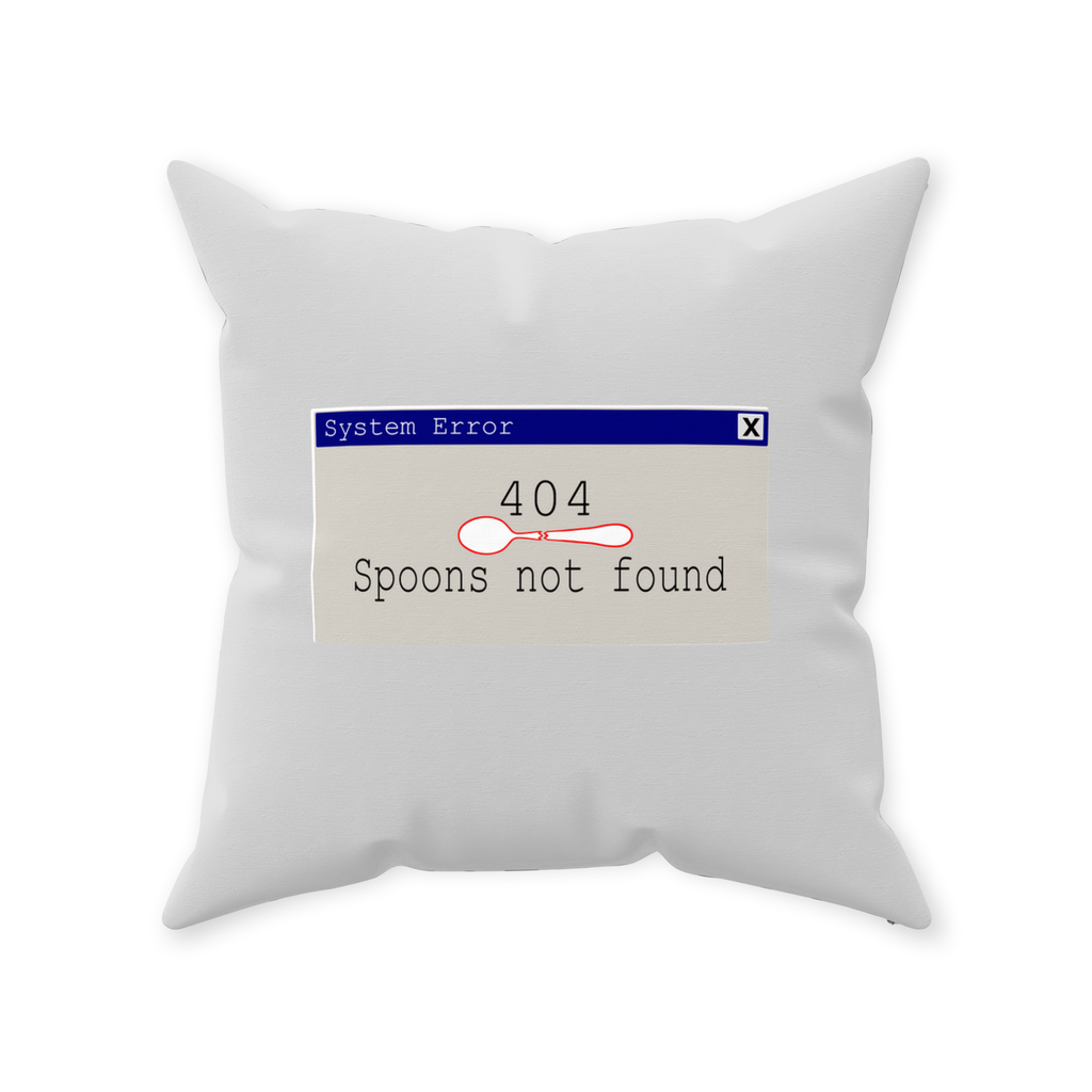 Error 404- Spoons Not Found - Throw Pillows - The Art of Dena Tullis