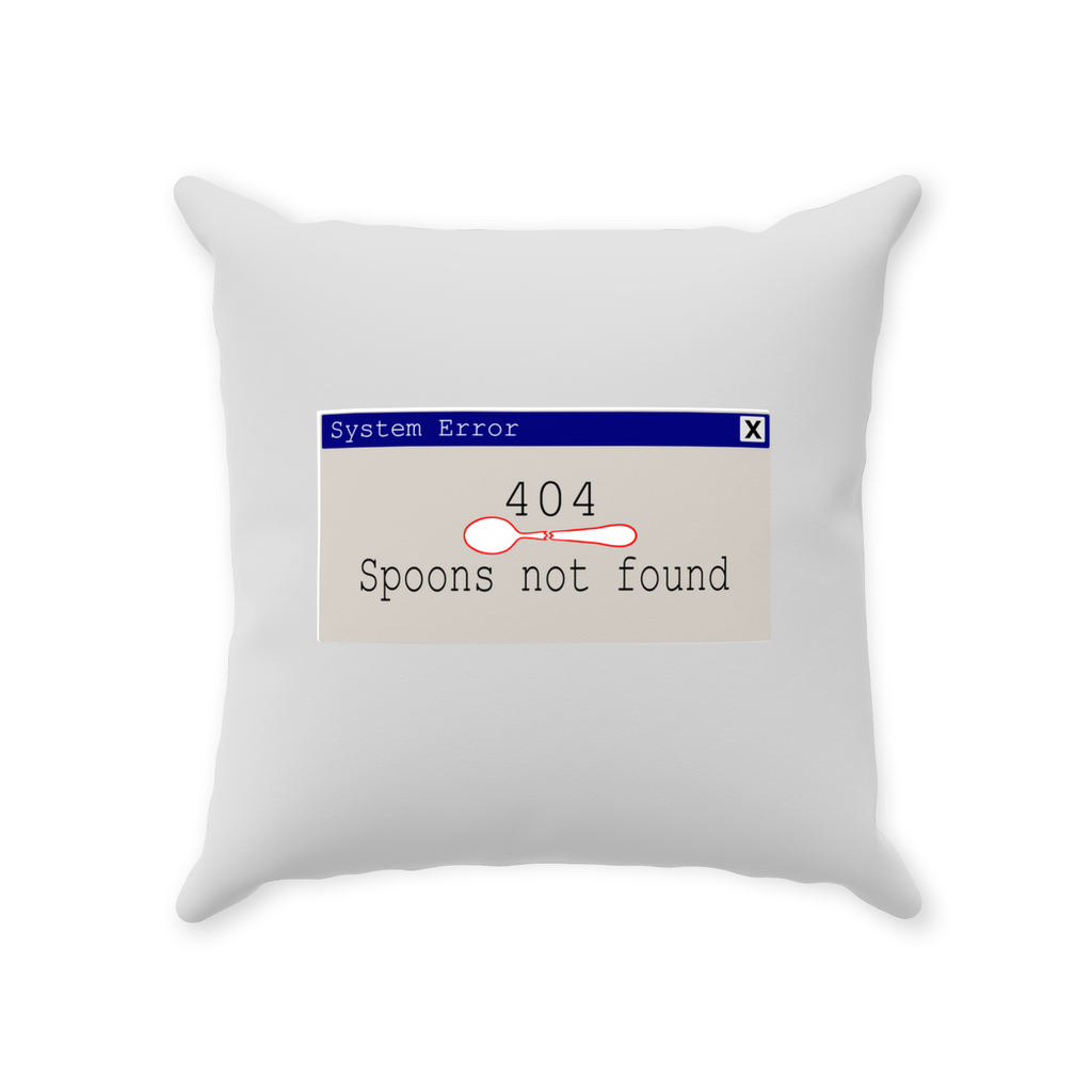 Error 404- Spoons Not Found - Throw Pillows - The Art of Dena Tullis