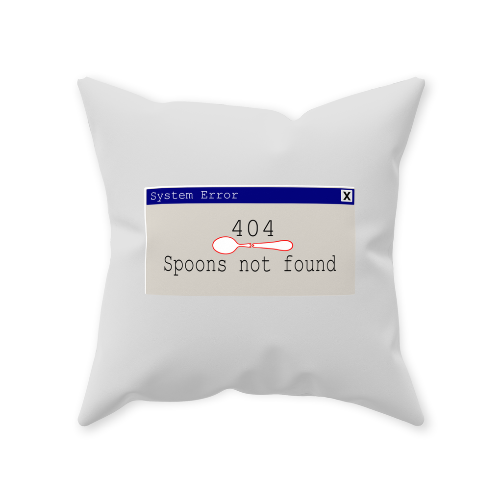 Error 404- Spoons Not Found - Throw Pillows - The Art of Dena Tullis