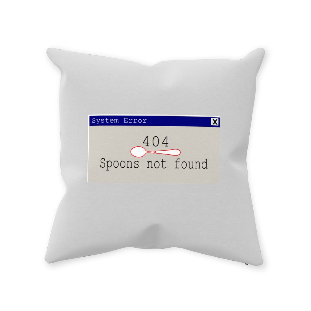 Error 404- Spoons Not Found - Throw Pillows - The Art of Dena Tullis
