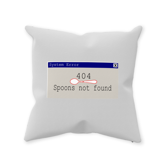 Error 404- Spoons Not Found - Throw Pillows - The Art of Dena Tullis