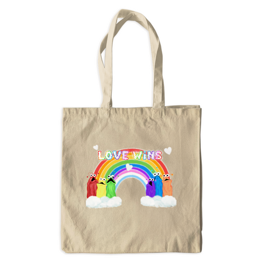 Love Wins Canvas Tote Bag - The Art of Dena Tullis