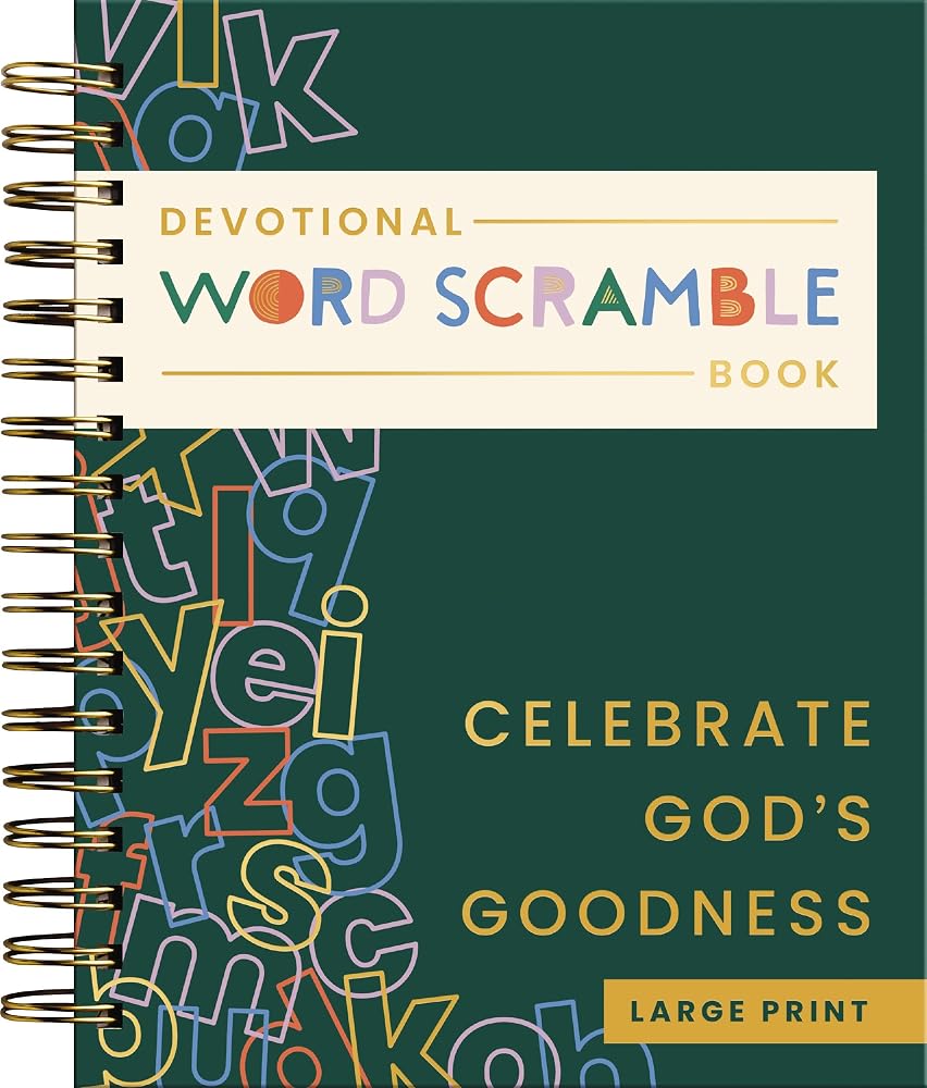 Celebrate God's Goodness: Devotional Word Scramble Book (70 Daily Devotions and Word Scrambles to Refresh Your Spirit) – The Perfect Gift for Christian Women (Faith Inspired Creativity) cover image