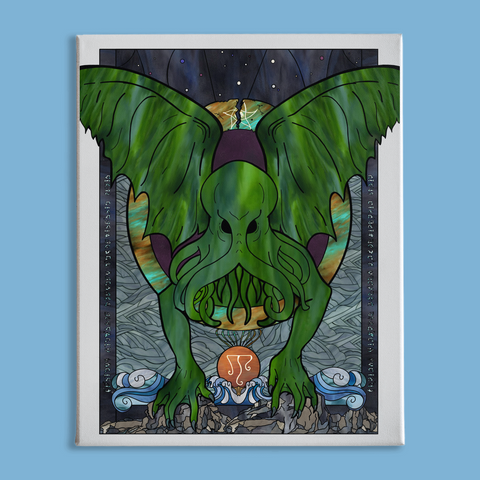 Cthulu Awakens - Traditional Stretched Canvas - GothFromHoth Designs