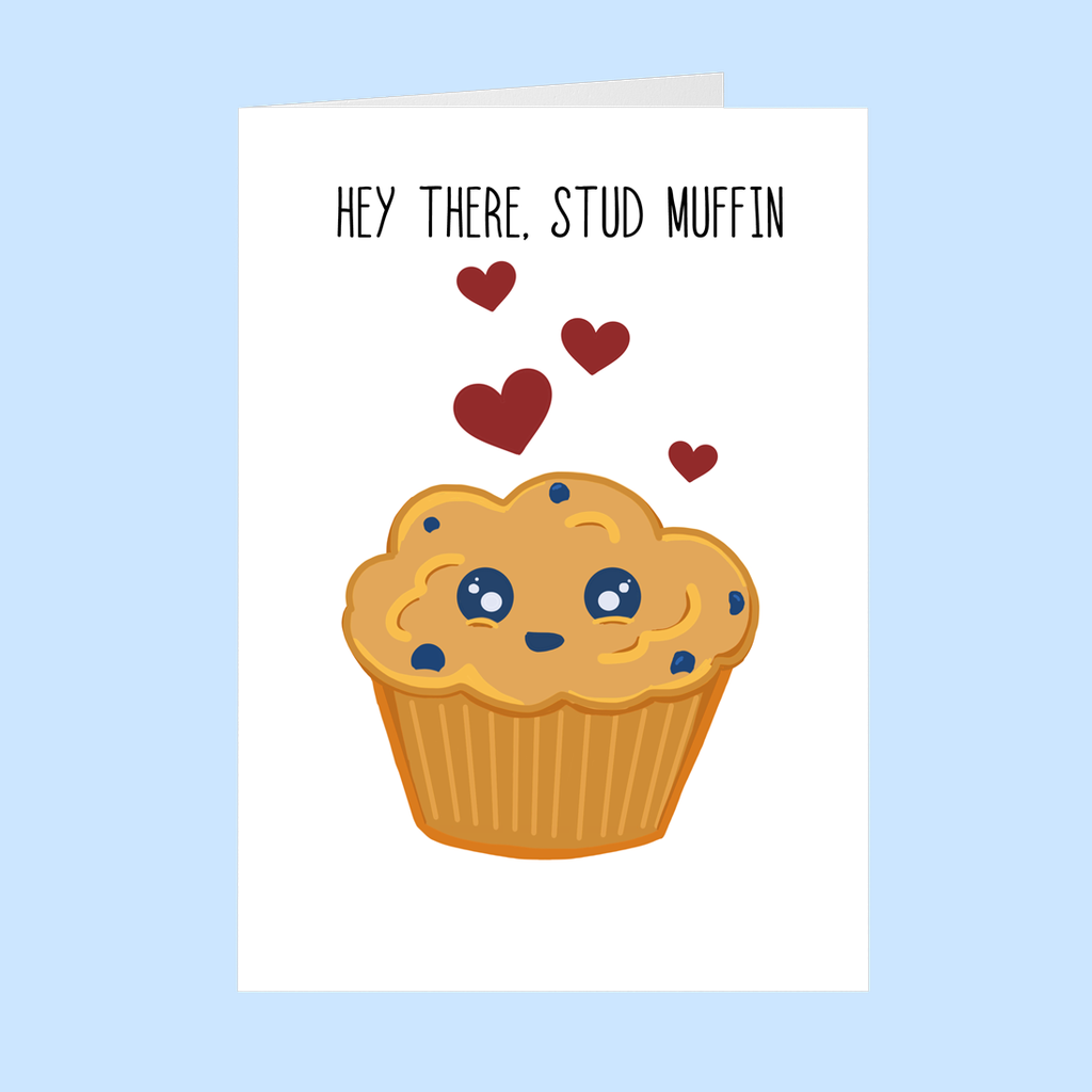 Stud Muffin - Valentines Day card - GothFromHoth Designs