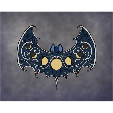The MoonPhase Bat - Professional Prints - GothFromHoth Designs